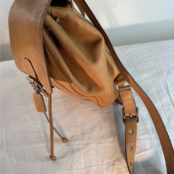 COACH Vintage Light Tan Leather Legacy Drawstring Backpack Bag - Picture 8 of 12